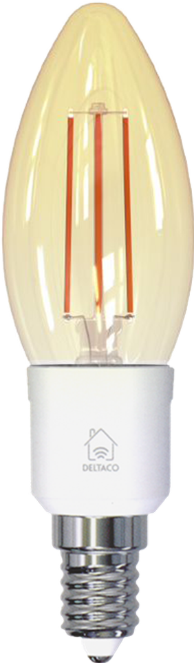 SH-LFE14C35 Žarulja LED smart Deltaco, E14, 4.5W, 1800K-6500K, filament