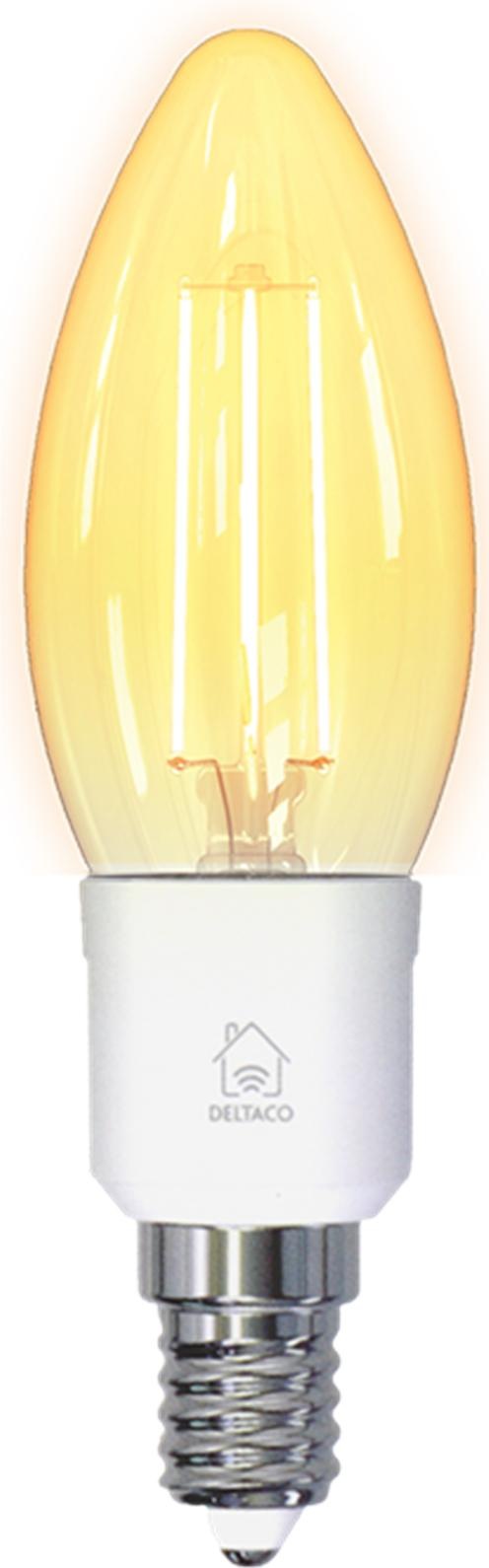 SH-LFE14C35 Žarulja LED smart Deltaco, E14, 4.5W, 1800K-6500K, filament