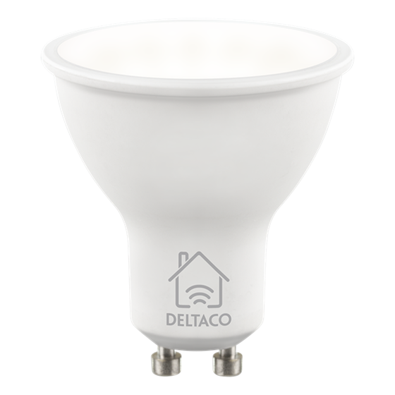 SH-LGU10W Žarulja LED smart Deltaco, GU10, 5W, 2700K-6500K, prigušivanje, bijelo svjetlo