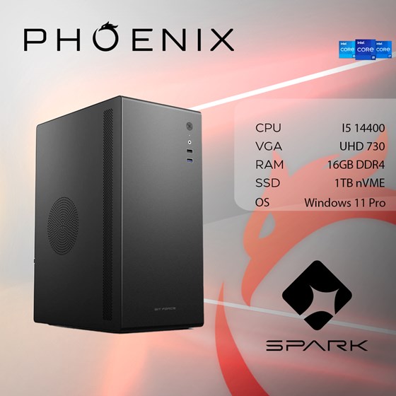 Stolno računalo Fenix 264 Intel i5 14400,16GB DDR4,NVME SSD 1TB,500W,W11 pro