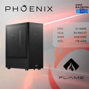 PC FLAME X-508 Stolno računalo Fenix 508 Intel i5 14400F,16GB DDR5,NVME SSD 1TB,RX9060 XT 8GB