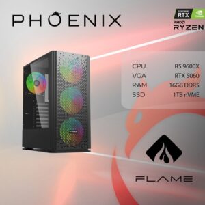PC FLAME X-509 Stolno računalo Fenix 509 AMD Ryzen 5 9600X,16GB DDR5,NVMe SSD 1TB,RTX 5060 8GB