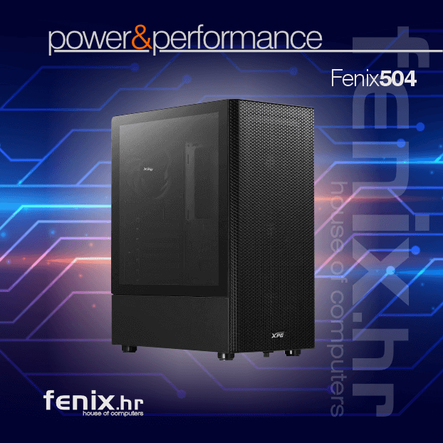 PC FLAME X-504 Stolno računalo Fenix 504 Intel i5 14400F,16GB DDR5,RTX 5060 TI 8GB,600W 80+