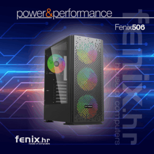 PC FLAME X-506 Stolno računalo Fenix 506 AMD Ryzen 5 9600X,16GB DDR5,RTX 5060 TI 8GB,600W 80+