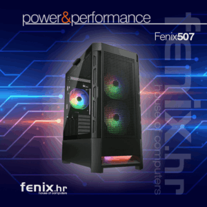 PC FLAME X-507 Stolno računalo Fenix 507 AMD Ryzen 7 9700X,32GB DDR5,RX9070 XT 16GB,750W 80+