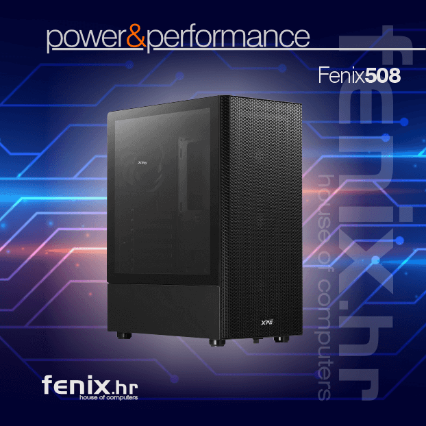 PC FLAME X-508 Stolno računalo Fenix 508 Intel i5 14400F,16GB DDR5,RX9060 XT 8GB,600W 80+