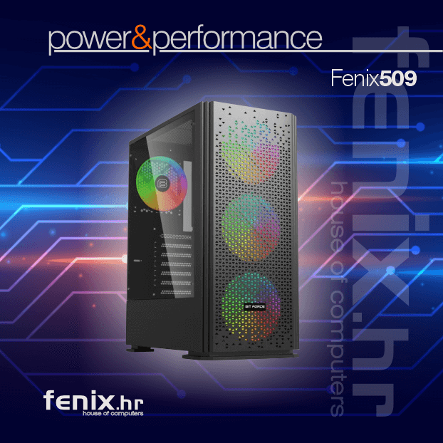 PC FLAME X-509 Stolno računalo Fenix 509 AMD Ryzen 5 9600X,16GB DDR5,NVMe SSD 1TB,RTX 5060 8GB