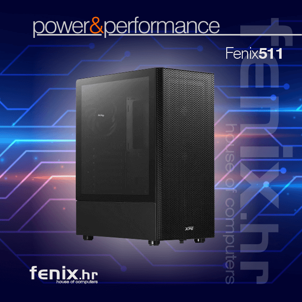PC FLAME X-511 Stolno računalo Fenix 511 AMD Ryzen 5 5600X,16GB DDR4,RTX5060 8GB, W11Pro
