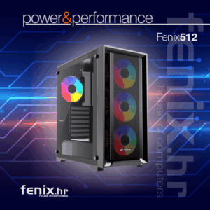 PC FLAME X-512 Stolno računalo Fenix 512 Intel i5 14400F,16GB DDR5,RTX 5060 TI 8GB,W11Pro