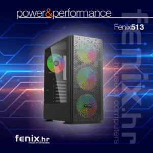 PC FLAME X-513 Stolno računalo Fenix 513 AMD Ryzen 5 9600X,16GB DDR5,RTX5060TI 16GB,W11Pro