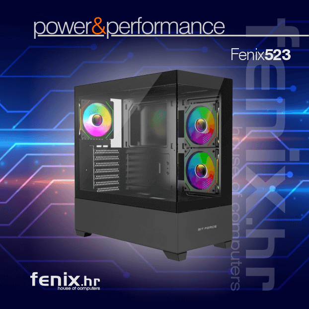 PC FLAME X-523 Stolno računalo Fenix 523 Intel i7 14700KF,32GB DDR5,RX9070 XT 16GB, W11Pro