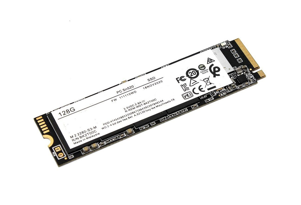 SDAPNUW-128G SSD M.2 - 128GB WD SN520, 1500 MB/s, NVMe Pcie