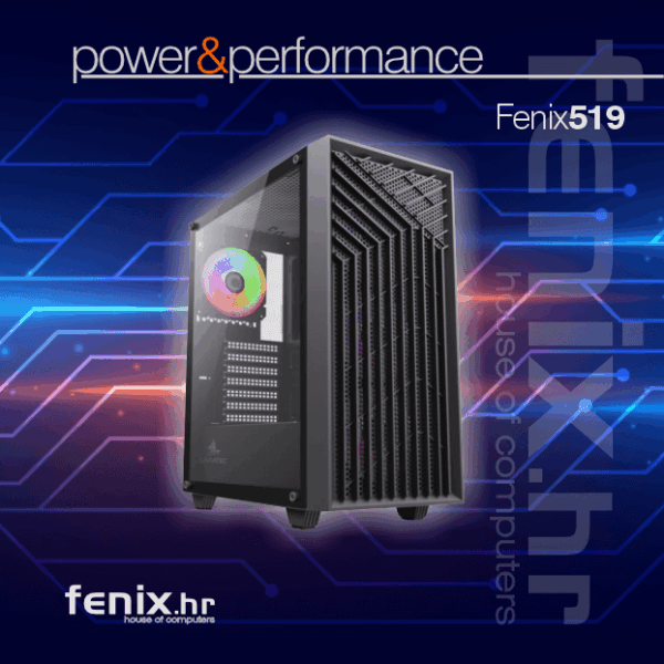 PC FLAME X-519 Stolno računalo Fenix 519 AMD Ryzen 7 9700X,32GB DDR5,RX9070 XT 16G,W11Pro