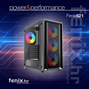 PC FLAME X-521 Stolno računalo Fenix 521 AMD Ryzen 5 9600X,16GB DDR5,RTX 5060 8GB,W11Pro