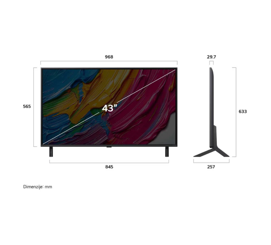 43QNED80A3A TV LED 43" LG 43QNED80A3A, 110 cm, UHD, 4K, Smart TV