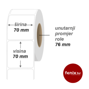 ETIKETE samoljepive 70 x 70 -2000 kom rola, TERMO ECO, fi76, jednoredno