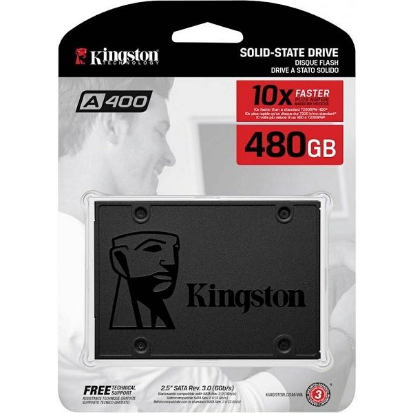 king-sa400-480g SSD 2.5" Kingston 480GB A400, R500/W450,480GB, 7mm