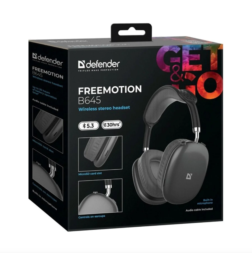 4745090829426 Slušalice Defender FreeMotion B645, bežične s mikrofonom, crne