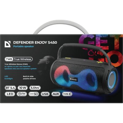 4745091892221 Zvučnik prijenosni Defender Enjoy S450, BT, FM, USB/microSD, RMS 10W