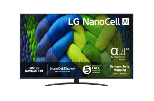 TV LED 65" LG 65NANO82A6B, 164cm, 4K, UHD, Smart TV