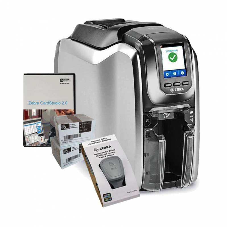 ZC32-000CQ00EM00 Printer za kartice Zebra ZC300, obostrani, CardStudio, 200 kartica, ribon