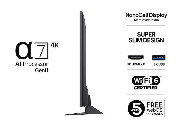 55NANO82A6B TV LED 55" LG 55NANO82A6B, 139cm, 4K, UHD, Smart TV
